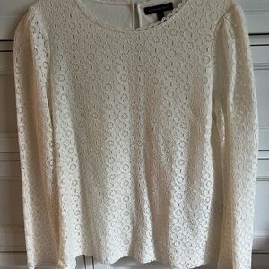 Special occasion Banana Republic cream lined lace blouse